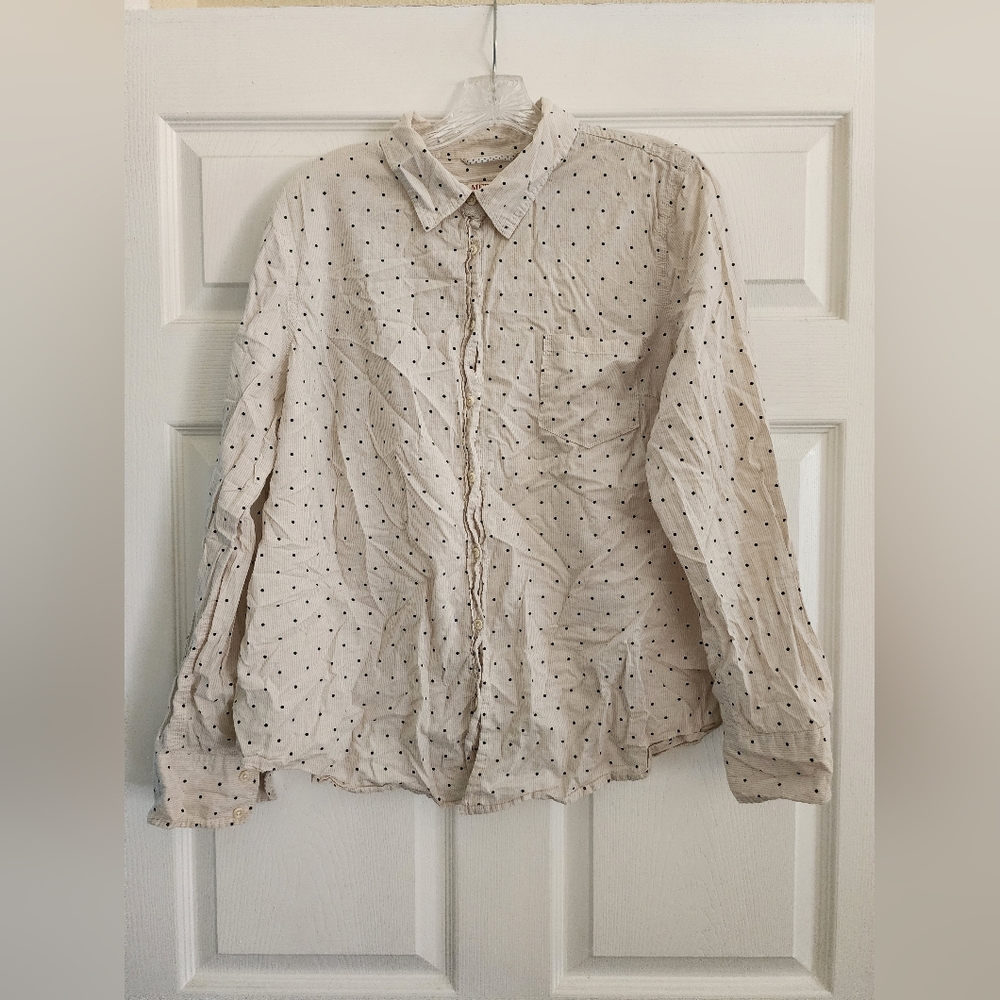 Polka dot button down